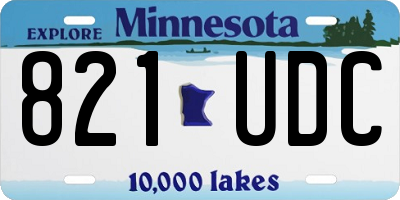 MN license plate 821UDC