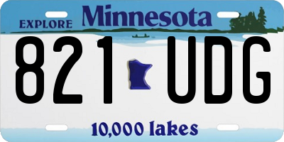 MN license plate 821UDG