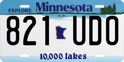 MN license plate 821UDO