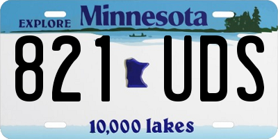 MN license plate 821UDS