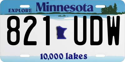 MN license plate 821UDW