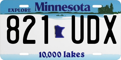 MN license plate 821UDX