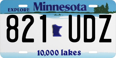 MN license plate 821UDZ