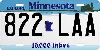 MN license plate 822LAA