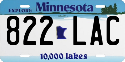 MN license plate 822LAC