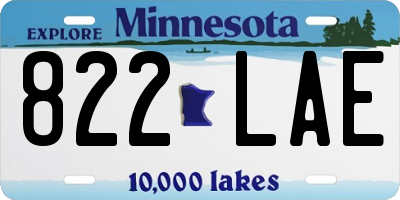 MN license plate 822LAE