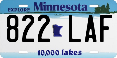 MN license plate 822LAF