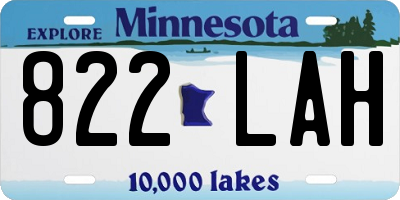 MN license plate 822LAH