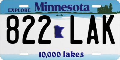 MN license plate 822LAK