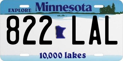 MN license plate 822LAL