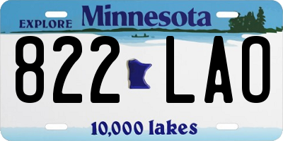 MN license plate 822LAO