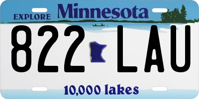 MN license plate 822LAU