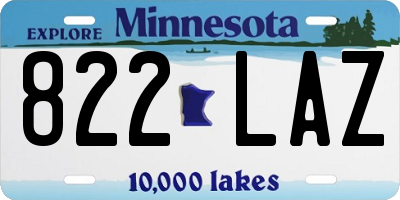 MN license plate 822LAZ