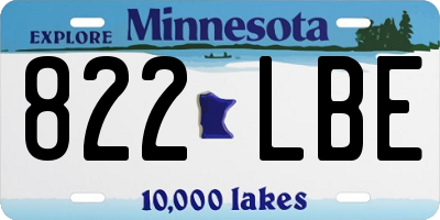 MN license plate 822LBE
