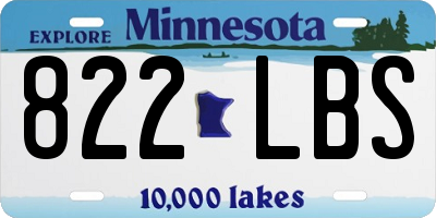 MN license plate 822LBS