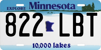 MN license plate 822LBT