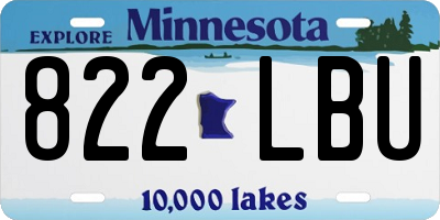 MN license plate 822LBU