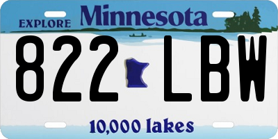 MN license plate 822LBW
