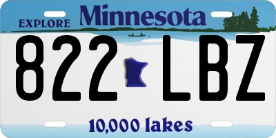 MN license plate 822LBZ