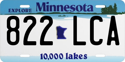 MN license plate 822LCA
