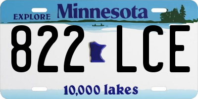 MN license plate 822LCE