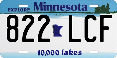 MN license plate 822LCF