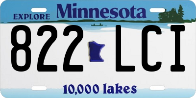MN license plate 822LCI