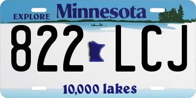 MN license plate 822LCJ