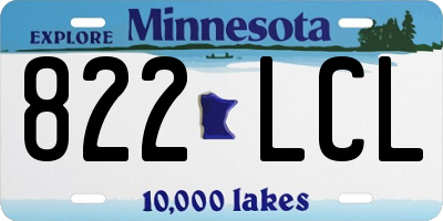MN license plate 822LCL