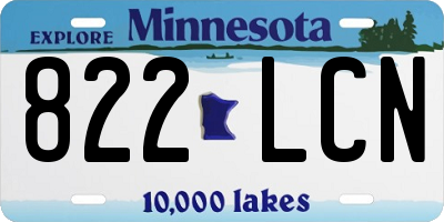 MN license plate 822LCN