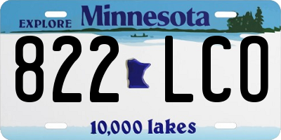 MN license plate 822LCO