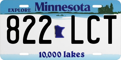 MN license plate 822LCT