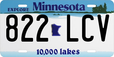 MN license plate 822LCV