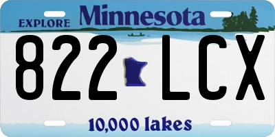 MN license plate 822LCX