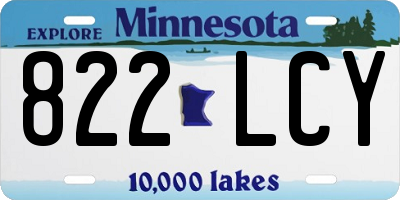 MN license plate 822LCY
