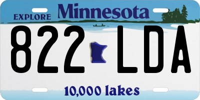 MN license plate 822LDA