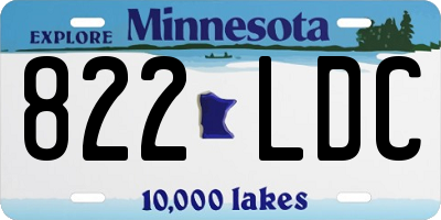 MN license plate 822LDC