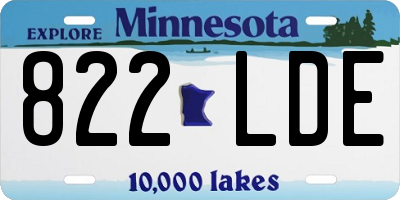 MN license plate 822LDE