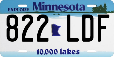 MN license plate 822LDF