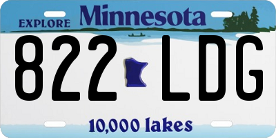 MN license plate 822LDG