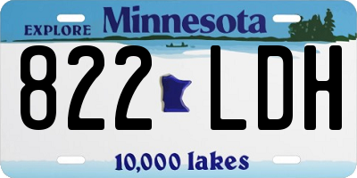 MN license plate 822LDH