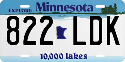 MN license plate 822LDK