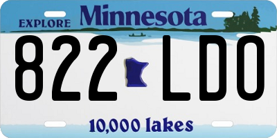 MN license plate 822LDO