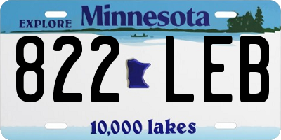 MN license plate 822LEB