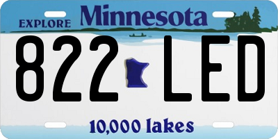 MN license plate 822LED