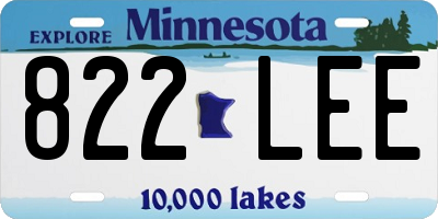 MN license plate 822LEE