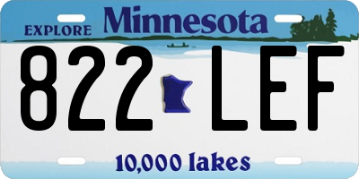 MN license plate 822LEF
