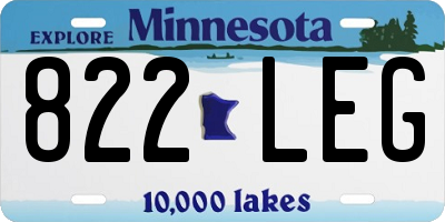 MN license plate 822LEG