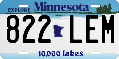 MN license plate 822LEM