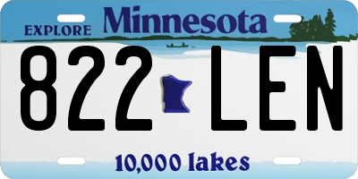 MN license plate 822LEN